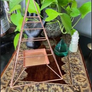 Copper pyramid candle holder